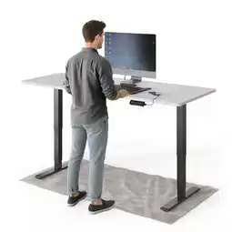 Netto Marken-Discount DESKSPACE Pro Plus Elektrisch Schreibtisch, Weiß Tischplatte / Schwarz Gestell / 180x80 cm Angebot