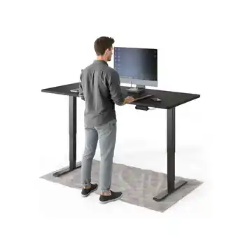 Netto Marken-Discount DESKSPACE Pro Plus Elektrisch Schreibtisch, Schwarz Tischplatte / Schwarz Gestell / 160x80 cm Angebot