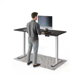 Netto Marken-Discount DESKSPACE Pro Plus Elektrisch Schreibtisch, Schwarz Tischplatte / Weiß Gestell / 160x80 cm Angebot