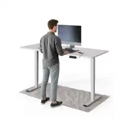 Netto Marken-Discount DESKSPACE Pro Plus Elektrisch Schreibtisch, Weiß Tischplatte / Weiß Gestell / 180x80 cm Angebot