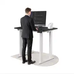 Netto Marken-Discount DESKSPACE Titan Schreibtisch mit 4 Beinen, Schwarz Tischplatte / Weiß Gestell / 120x60 cm Angebot