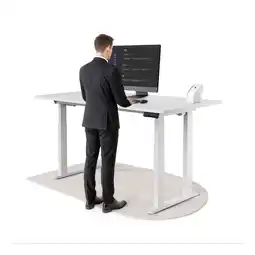 Netto Marken-Discount DESKSPACE Titan Schreibtisch mit 4 Beinen, Weiß Tischplatte / Weiß Gestell / 180x80 cm Angebot