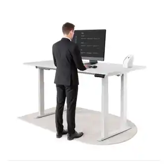 Netto Marken-Discount DESKSPACE Titan Schreibtisch mit 4 Beinen, Weiß Tischplatte / Weiß Gestell / 180x80 cm Angebot
