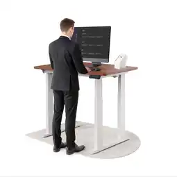 Netto Marken-Discount DESKSPACE Titan Schreibtisch mit 4 Beinen, Mahagoni Tischplatte / Weiß Gestell / 120x60 cm Angebot