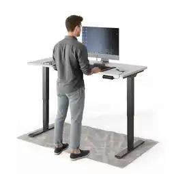 Netto Marken-Discount DESKSPACE Pro Plus Elektrisch Schreibtisch, Weiß Tischplatte / Schwarz Gestell / 140x70 cm Angebot