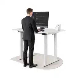Netto Marken-Discount DESKSPACE Titan Schreibtisch mit 4 Beinen, Weiß Tischplatte / Weiß Gestell / 140x70 cm Angebot