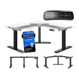 Netto Marken-Discount DESKSPACE Elektrisch höhenverstellbarer Eck-Tisch, Schwarz Angebot