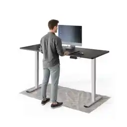 Netto Marken-Discount DESKSPACE Pro Plus Elektrisch Schreibtisch, Schwarz Tischplatte / Weiß Gestell / 180x80 cm Angebot