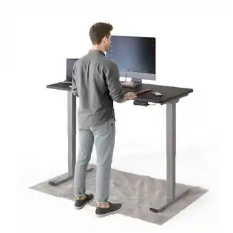 Netto Marken-Discount DESKSPACE Pro Plus Elektrisch Schreibtisch, Schwarz Tischplatte / Grau Gestell / 120x60 cm Angebot