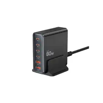 Netto Marken-Discount Tech-Protect DC80W-GAN 6-PORT PD80W/QC3.0 Ladestation – Schwarz Angebot