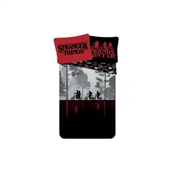 Netto Marken-Discount Stranger Things Bettwäsche 140x200 cm Baumwolle Schwarz Upside Angebot