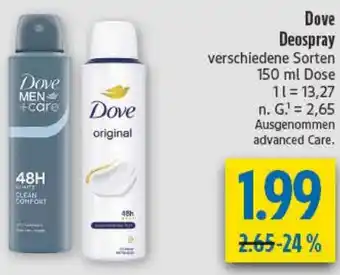 diska Dove Deospray Angebot