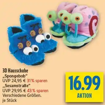 diska 3D Hausschuhe „Spongebob" Angebot