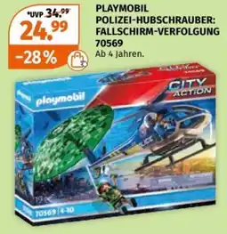 Müller PLAYMOBIL POLIZEI-HUBSCHRAUBER: FALLSCHIRM-VERFOLGUNG 70569 Angebot