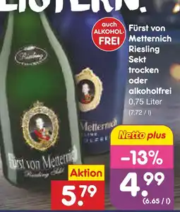 Netto Marken-Discount Fürst von metternich riesling sekt trocken Angebot