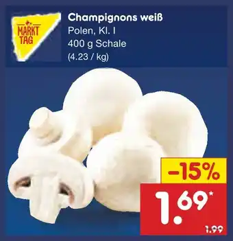 Netto Marken-Discount Markt tag champignons weiß Angebot