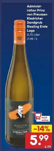 Netto Marken-Discount Administration prinz von preussen kiedricher sandgrub riesling erste lage Angebot