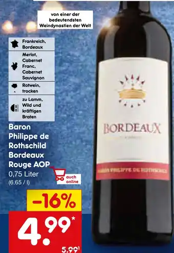 Netto Marken-Discount Baron philippe de rothschild bordeaux rouge aop Angebot