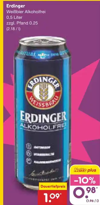 Netto Marken-Discount Erdinger alkoholfrei Angebot