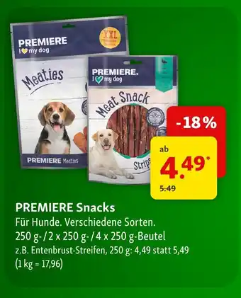 Fressnapf Premiere snacks Angebot