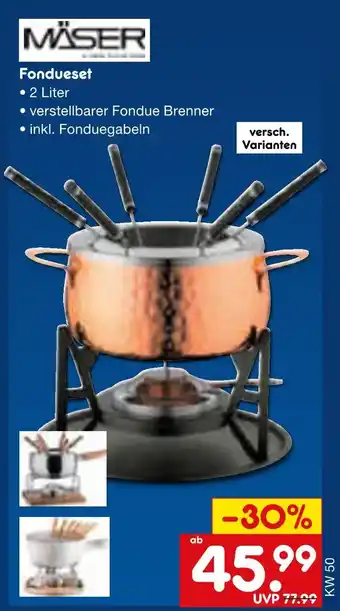 Netto Marken-Discount Mäser fondue set Angebot