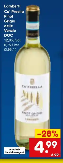 Netto Marken-Discount Lamberti ca' preella pinot grigio delle venezie doc Angebot