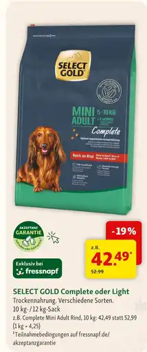Fressnapf Select gold complete oder light Angebot
