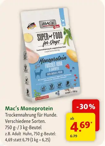 Fressnapf Mac's monoprotein adult huhn Angebot
