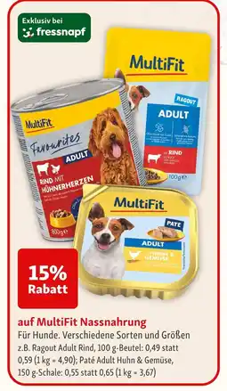 Fressnapf Multifit ragout adult rind Angebot