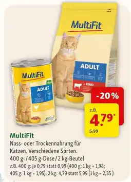 Fressnapf Multifit nass- oder trockennahrung 400 g Angebot