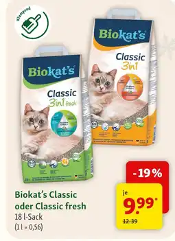 Fressnapf Biokat’s classic oder classic fresh Angebot