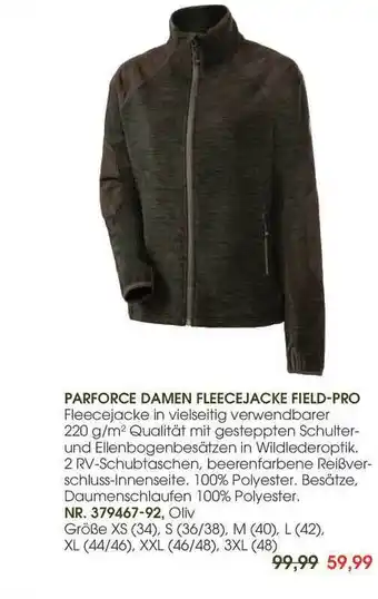 Frankonia Parforce Damen Fleecejacke Field-pro Angebot