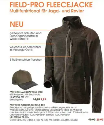 Frankonia Parforce Fleecejacke Oder Jagdcap Field-pro Angebot