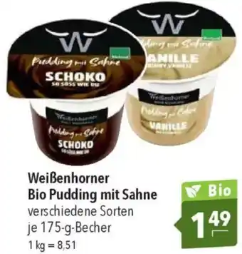 CITTI Markt Weißenhorner Bio Pudding mit Sahne Angebot