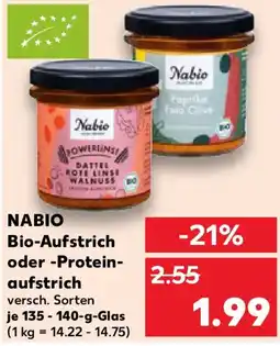 Kaufland NABIO Bio-Aufstrich oder -Protein- aufstrich Angebot