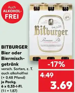 Kaufland BITBURGER Bier oder Biermisch- getränk Angebot
