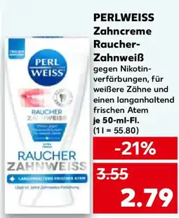 Kaufland PERLWEISS Zahncreme Raucher- Zahnweiß Angebot