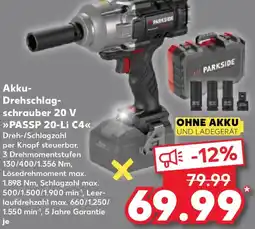 Kaufland PARKSIDE Akku- Drehschlag- schrauber 20 V PASSP 20-Li C4 Angebot