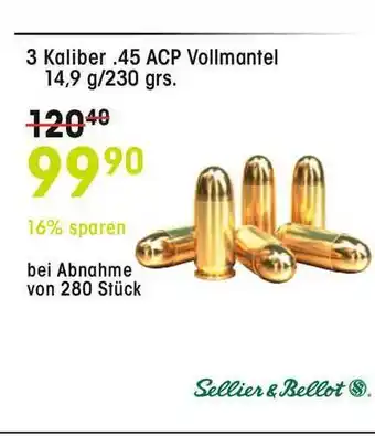 Frankonia Kaliber 45 Acp Vollmantel 14,9 G-230 Grs Angebot