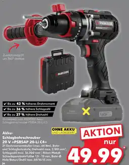 Kaufland PARKSIDE Akku- Schlagbohrschrauber 20 V PSBSAP 20-Li C4 Angebot