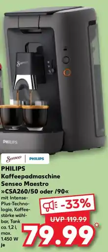 Kaufland PHILIPS Kaffeepadmaschine Senseo Maestro CSA260/50 oder /90 Angebot