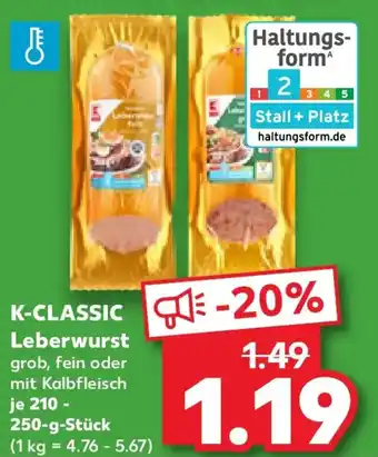 Kaufland K-CLASSIC Leberwurst Angebot