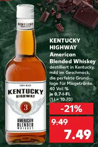 Kaufland KENTUCKY HIGHWAY American Blended Whiskey Angebot
