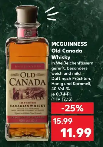 Kaufland MCGUINNESS Old Canada Whisky Angebot