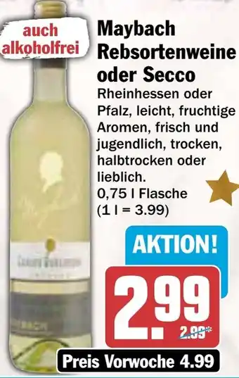 AEZ Maybach Rebsortenweine oder Secco Angebot