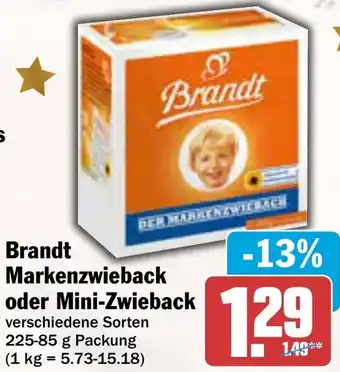 AEZ Brandt Markenzwieback oder Mini-Zwieback Angebot