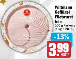 AEZ Wiltmann Geflügel Filetwurst fein Angebot