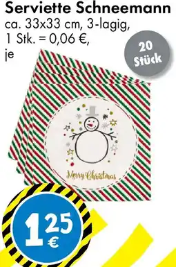 TEDi Serviette Schneemann Angebot
