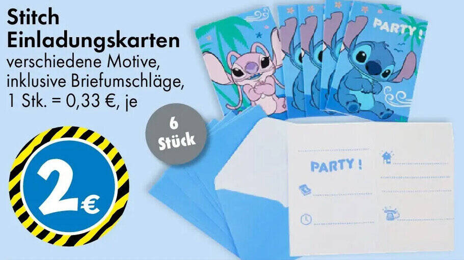 Stitch Einladungskarten Angebot bei TEDi