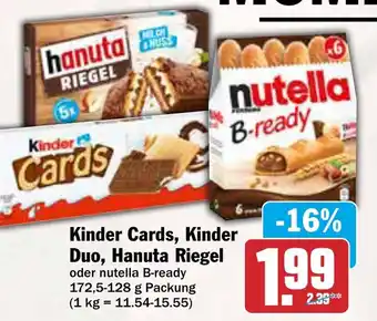 AEZ Kinder Cards, Kinder Duo, Hanuta Riegel Angebot